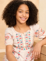 Love & Roses White Embroidery Smock Dress (From 2-16yrs) - Image 2 of 4