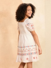 Love & Roses White Embroidery Smock Dress (From 2-16yrs) - Image 3 of 4