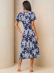 Lipsy Purple Cross Front Underbust Jersey Midi Dress - Image 2 of 4