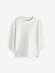 Grey/White/Green Textured 100% Cotton Long Sleeve T-Shirts 3 Pack (3mths-7yrs) - Image 4 of 6