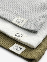 Grey/White/Green Textured 100% Cotton Long Sleeve T-Shirts 3 Pack (3mths-7yrs) - Image 6 of 6