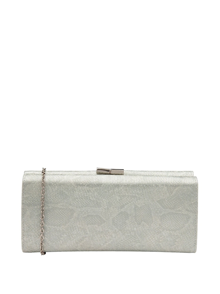 Lotus Silver/ white Clutch Bag with Chain - Image 1 of 4
