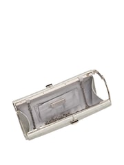 Lotus Silver/ white Clutch Bag with Chain - Image 3 of 4