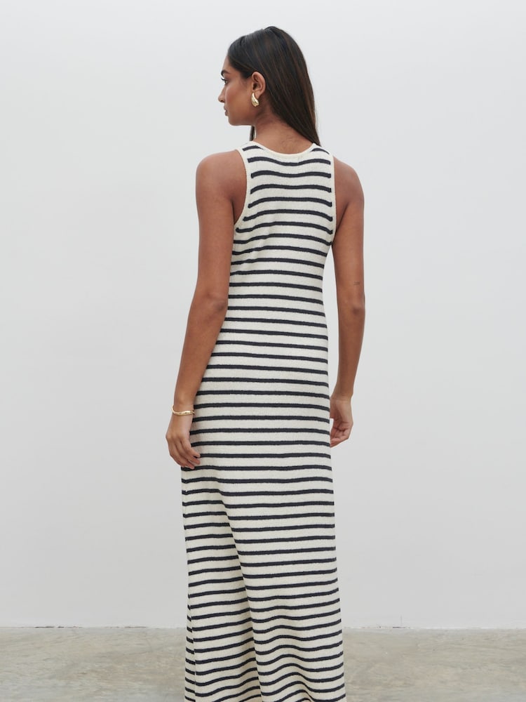Pretty Lavish Cream / Navy Stripe Ocean Stripe Midaxi Dress - Image 4 of 4 Pretty Lavish Cream / Navy Stripe Ocean Stripe Midaxi Dress - Image 4 of 4