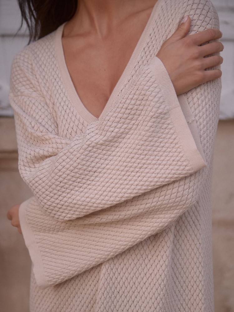 Pretty Lavish Oatmeal Kiki Knit Midaxi Dress - Image 2 of 4