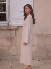 Pretty Lavish Oatmeal Kiki Knit Midaxi Dress - Image 3 of 4