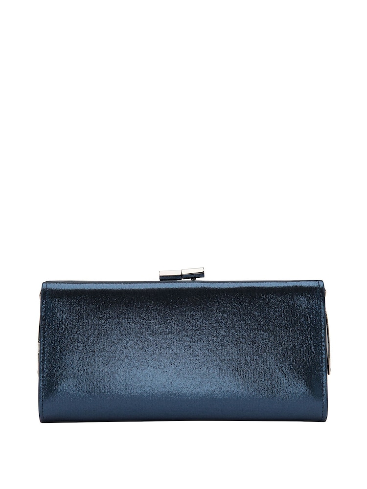 Lotus Blue Clutch Bag With Chain - Image 2 of 4 Lotus Blue Clutch Bag With Chain - Image 2 of 4