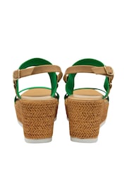 Lotus Green Open-Toe Wedge Sandals - Image 3 of 4