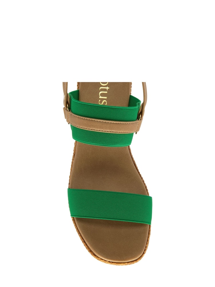 Lotus Green Open-Toe Wedge Sandals - Image 4 of 4