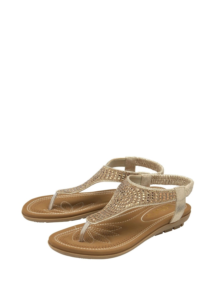Dourado - Lotus Toe-Post Sandals - Imagem 2 de 3