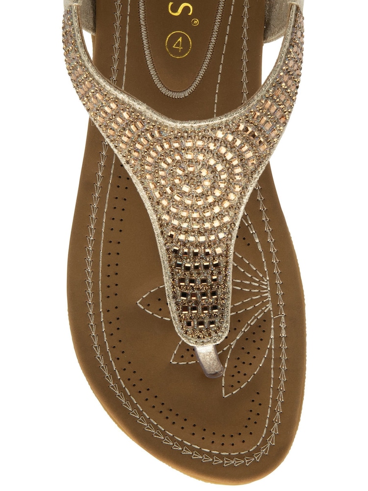 Lotus Gold Toe-Post Sandals - Image 4 of 4 Lotus Gold Toe-Post Sandals - Image 4 of 4