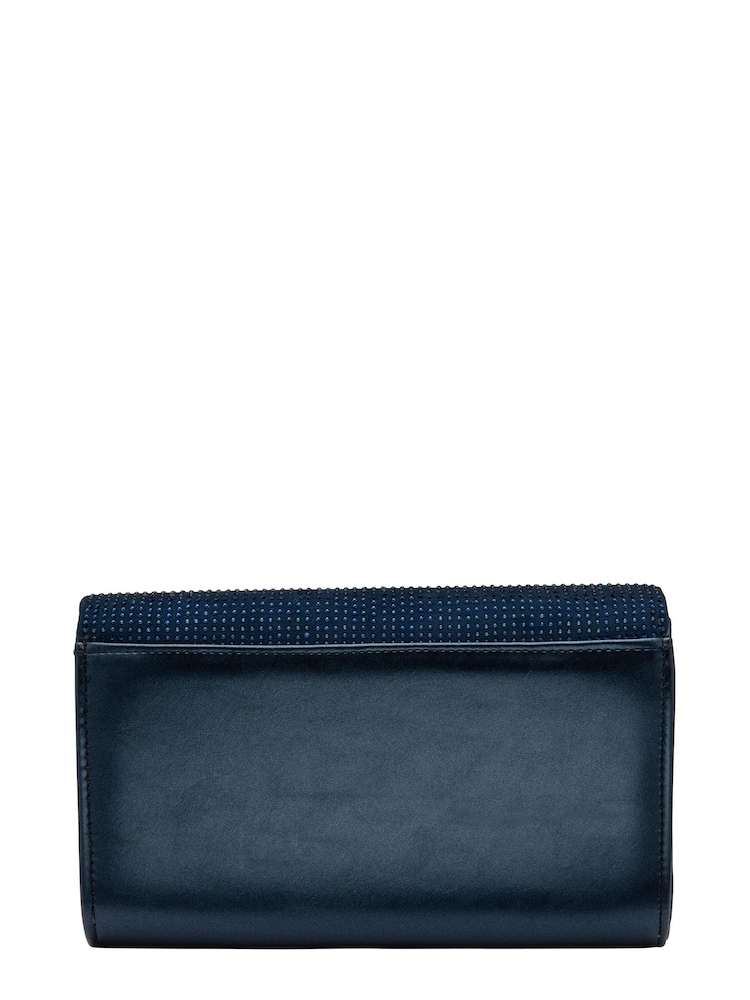 Lotus Blue Clutch Bag With Chain - Image 2 of 4