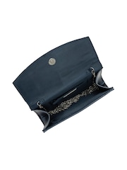 Lotus Blue Clutch Bag With Chain - Image 4 of 4