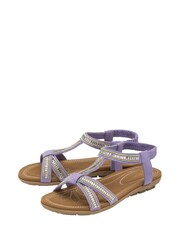 Lotus Purple Open-Toe Flat Sandals - Image 2 of 4