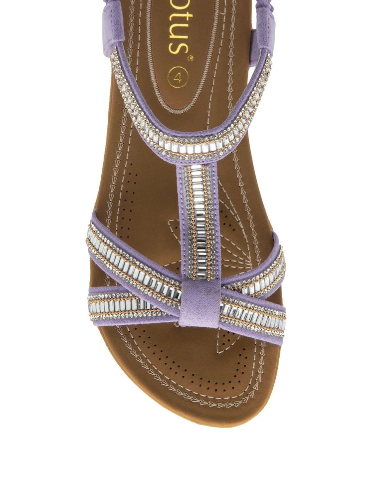 Lotus Purple Open-Toe Flat Sandals - Image 4 of 4 Lotus Purple Open-Toe Flat Sandals - Image 4 of 4