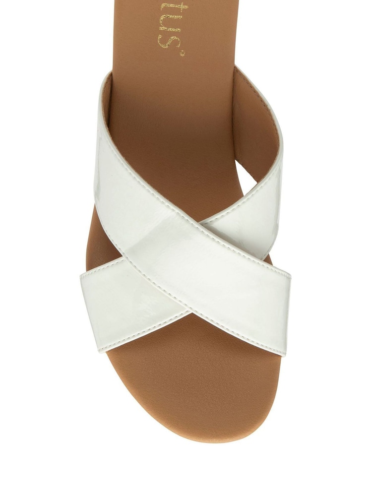 Lotus White Mule Wedge Sandals - Image 4 of 4
