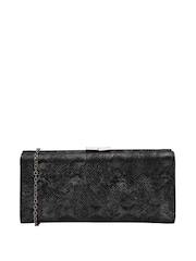 Lotus Black Clutch Bag with Chain - Image 1 of 4