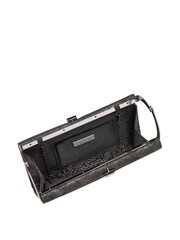 Lotus Black Clutch Bag with Chain - Image 3 of 4