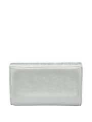 Lotus Silver Clutch Bag With Chain - Image 2 of 4