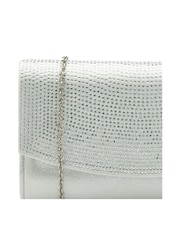 Lotus Silver Clutch Bag With Chain - Image 3 of 4