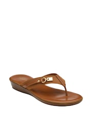 Lotus Brown Toe-Post Sandals - Image 1 of 4