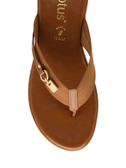 Lotus Brown Toe-Post Sandals - Image 4 of 4