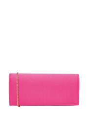 Lotus Pink Clutch Bag With Chain - Image 1 of 1