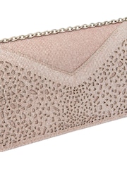 Lotus Pink Clutch Bag with Chain - Image 4 of 4