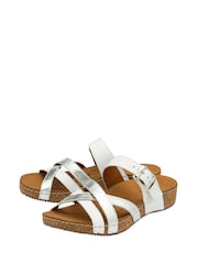 Silber - Lotus Ledersandalen - Bild 2 von 4