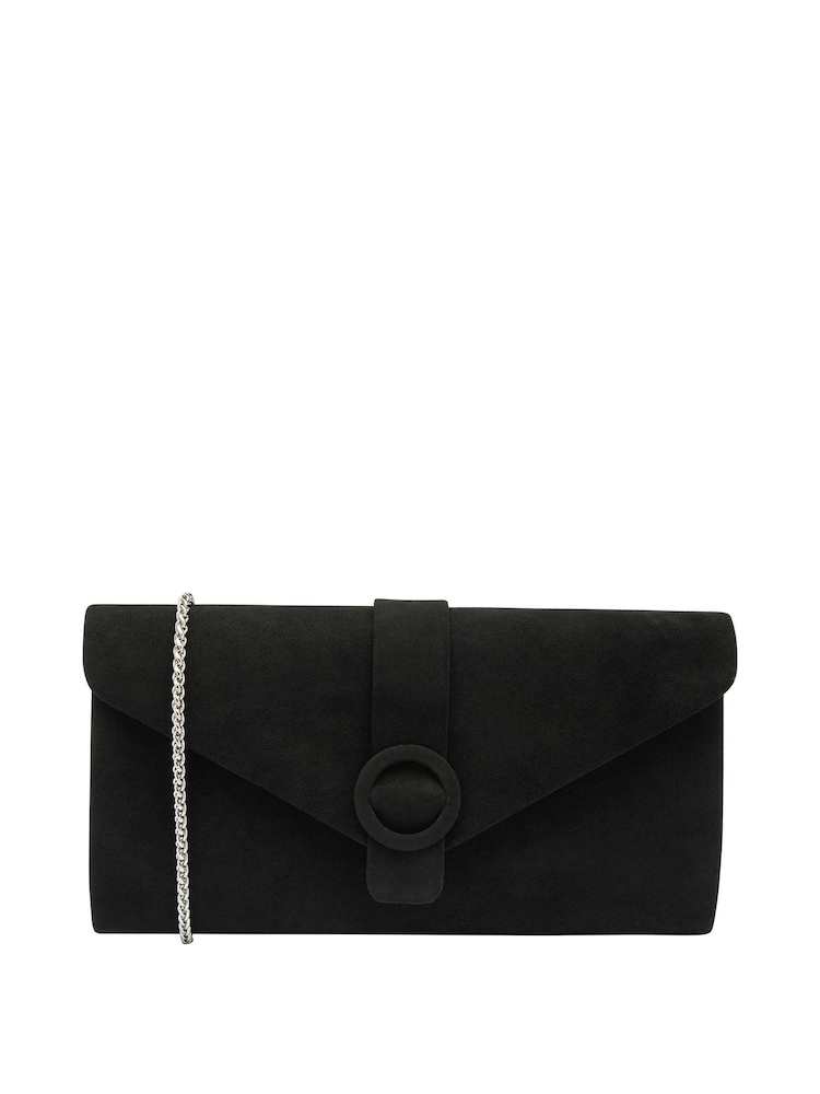 Lotus Black Clutch Bag With Chain - Image 1 of 4