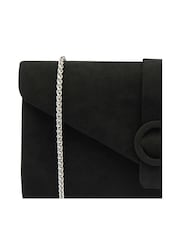 Lotus Black Clutch Bag With Chain - Image 3 of 4