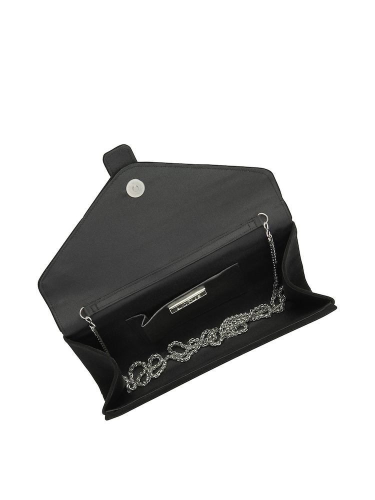 Lotus Black Clutch Bag With Chain - Image 4 of 4