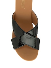 Lotus Black Mule Wedge Sandals - Image 4 of 4