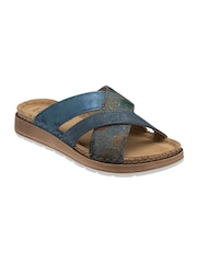 Lotus Blue Flat Mule Sandals - Image 1 of 4