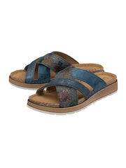 Lotus Blue Flat Mule Sandals - Image 2 of 4