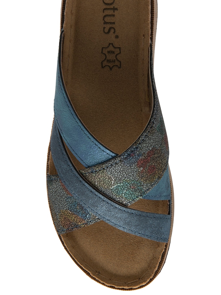 Lotus Blue Flat Mule Sandals - Image 4 of 4