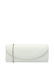 Lotus White Clutch Bag with Chain - Image 1 of 4