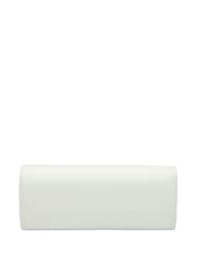 Lotus White Clutch Bag with Chain - Image 2 of 4