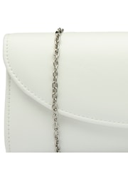 Lotus White Clutch Bag with Chain - Image 3 of 4