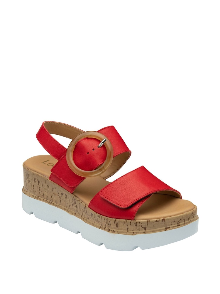 Lotus Red Flatform Sandals - Image 1 of 4