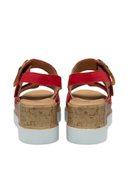 Lotus Red Flatform Sandals - Image 3 of 4