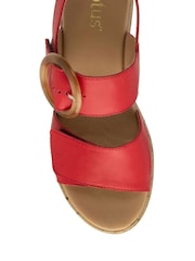 Lotus Red Flatform Sandals - Image 4 of 4