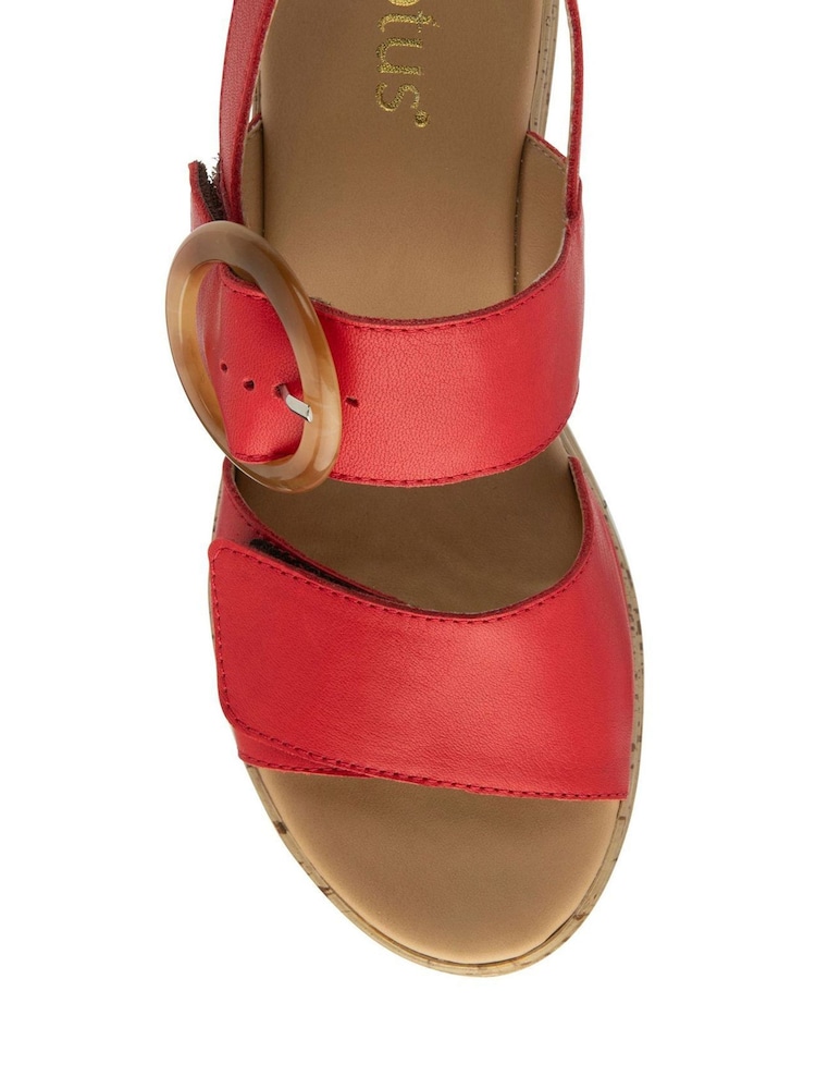 Lotus Red Flatform Sandals - Image 4 of 4