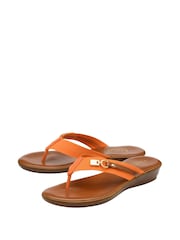 Lotus Orange Toe-Post Sandals - Image 2 of 4