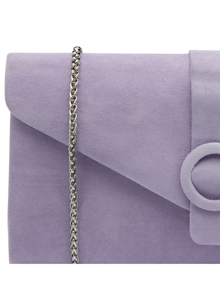 Lotus Purple Clutch Bag With Chain - Image 4 of 4