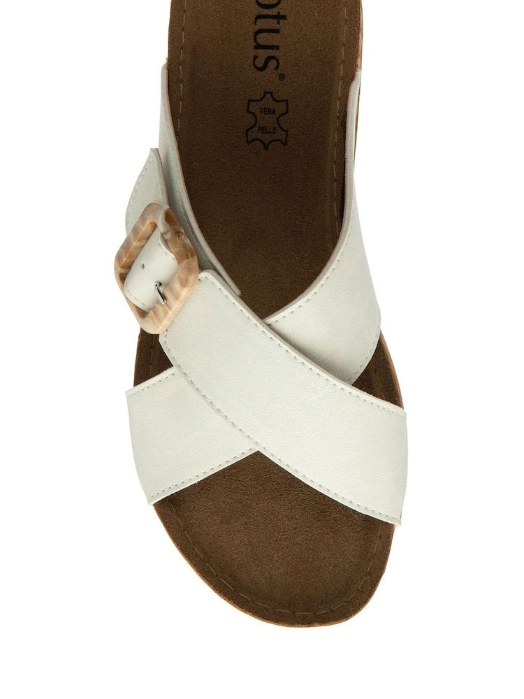 Blanco - Sandalias planas tipo chinelas de Lotus - Imagen 4 de 4 Blanco - Sandalias planas tipo chinelas de Lotus - Imagen 4 de 4