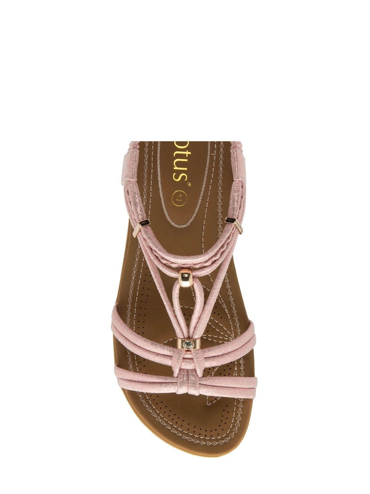 Lotus Pink Open-Toe Flat Sandals - Image 4 of 4 Lotus Pink Open-Toe Flat Sandals - Image 4 of 4