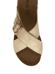 Lotus Gold/Brown Flat Mule Sandals - Image 4 of 4