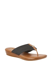 Lotus Black Toe-Post Sandals - Image 1 of 4