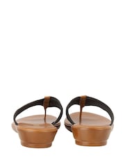 Lotus Black Toe-Post Sandals - Image 3 of 4